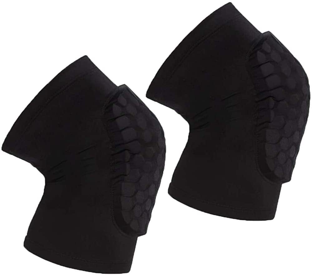 Knee Sleeve Pair Kneepad Pads Crashproof Antislip Basketball Leg Sleeve Protective Pad Support Guard Padded Breathable Compression Wear Hexpad - 2 Packs