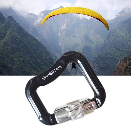 Leky Climbing Carabiner Anti-Oxidation Wear Resistant Accessory Paraglider Locking Clips Carabiners for Rappelling Black