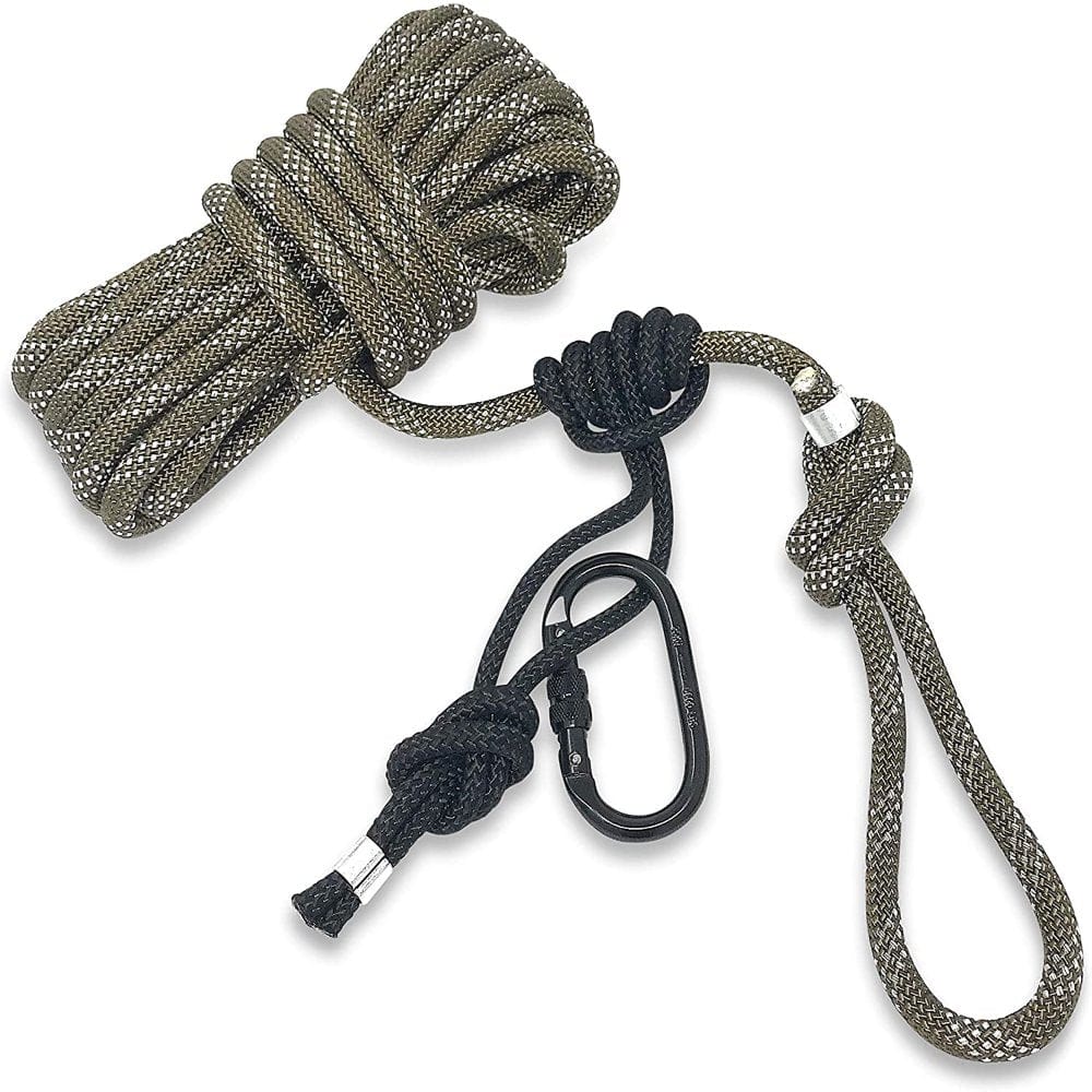 Proven Wild Treestand Lifeline Rope for Hunting - 30 Ft Harness Lifeline Non-Reflective with Prusik Knot and Single Carabiner