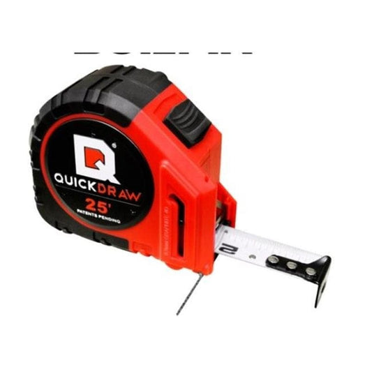 Quickdraw 25 Ft. Quickdraw Pro Self Marking Tape Measure&#44; Red & Black