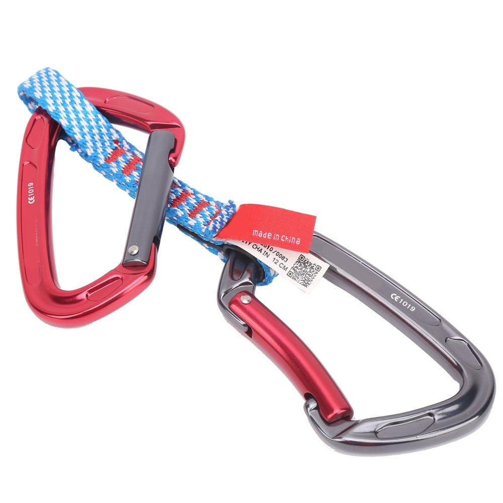 Straight Bent Gate Carabiner, Break Resistance Quickdraw Set for Rock Climbing