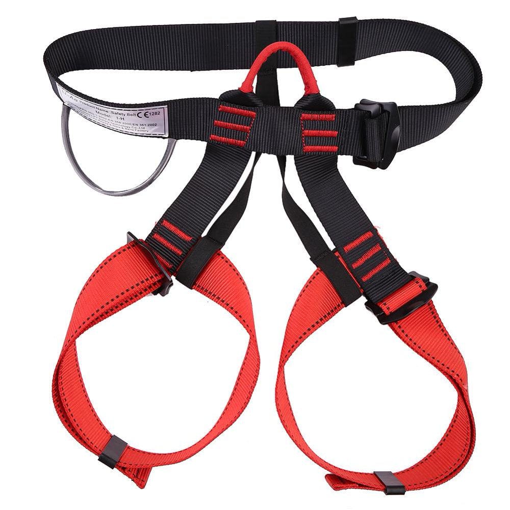 Tiyuyo Outdoor Rock Climbing Harness Waist Support Half Body Safety Belt (Red)