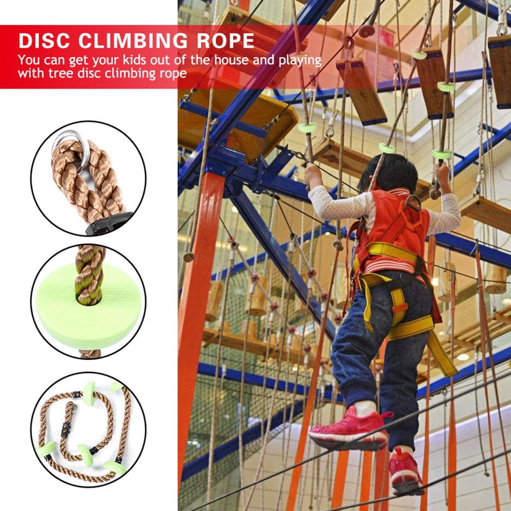 TOPINCN Climbing Disc, Children Swing Disc Climbing Rope Kids Playground Equipment Toys,