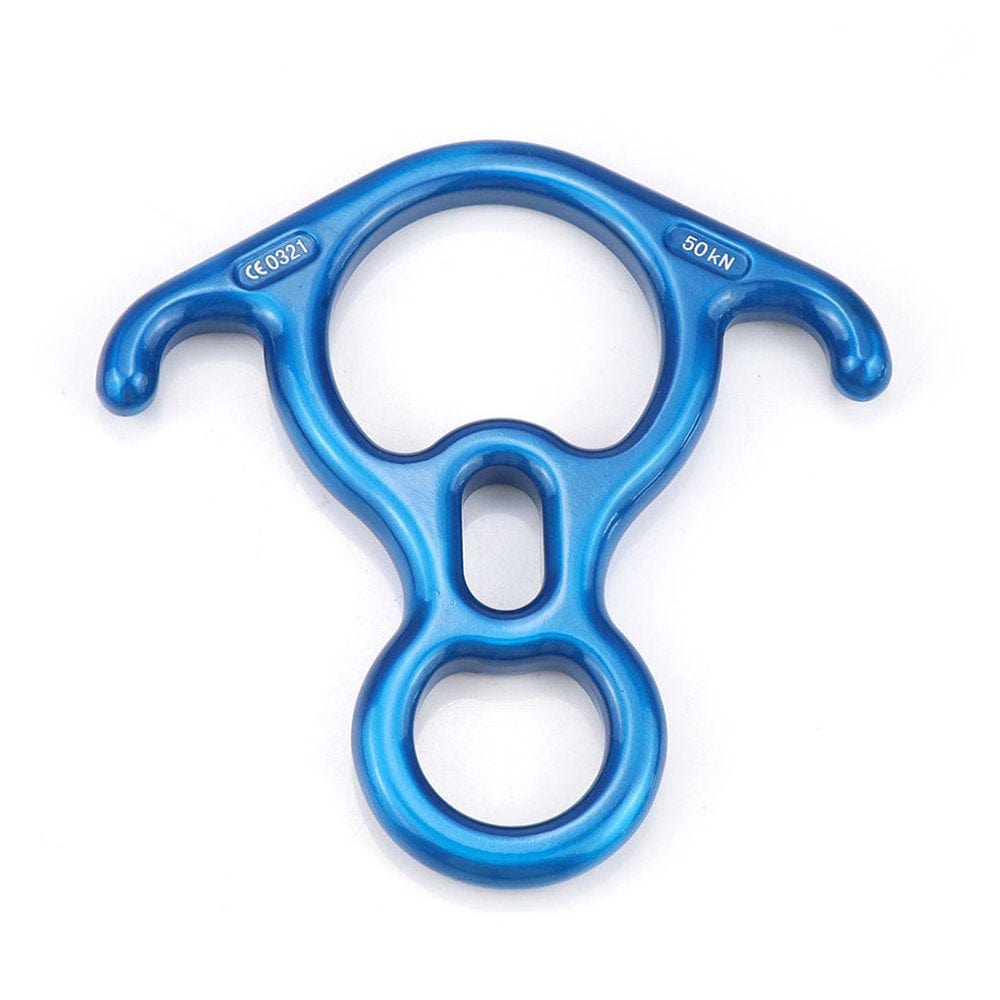 Tureclos Rock Climbing Descender Camping Downhill 8-13Mm Rope Rappelling Ring Hook with Ear Aluminum Alloy Safety Rescue Protector Red