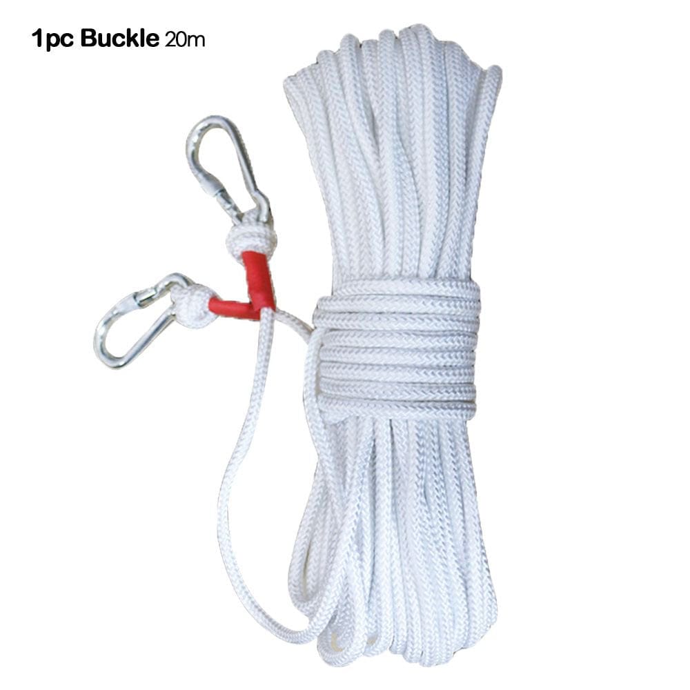 White Hiking Accessories Camping Equipment Survival Escape Tools Safety Rock Climbing Rope High Strength Cord Emergency Escape Rope 10M 1PC BUCKLE