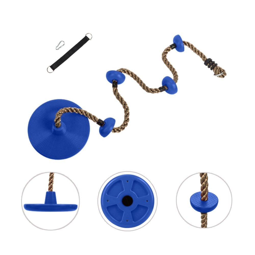 Winado 6.5 Ft Kids Disc Swing Climbing Rope with Platform Swing Seat,Blue