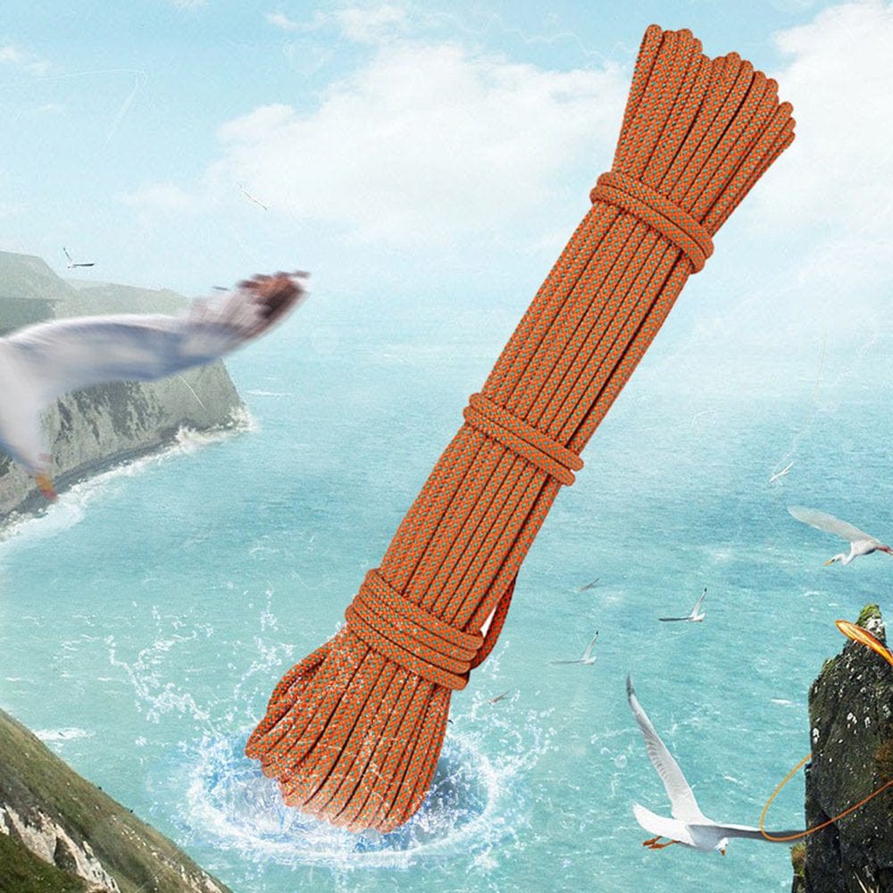 Ybeauty Outdoor Safety Rope High-Strength Low Slip Rate Polyester Climbing 6MM Auxiliary Rope for Survival